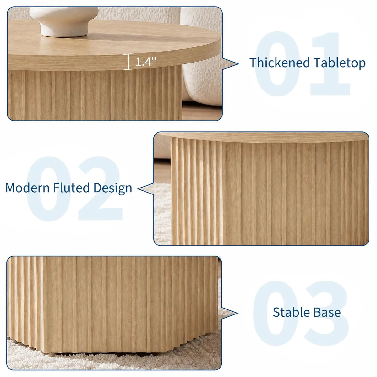 Fluted Drum Coffee Table