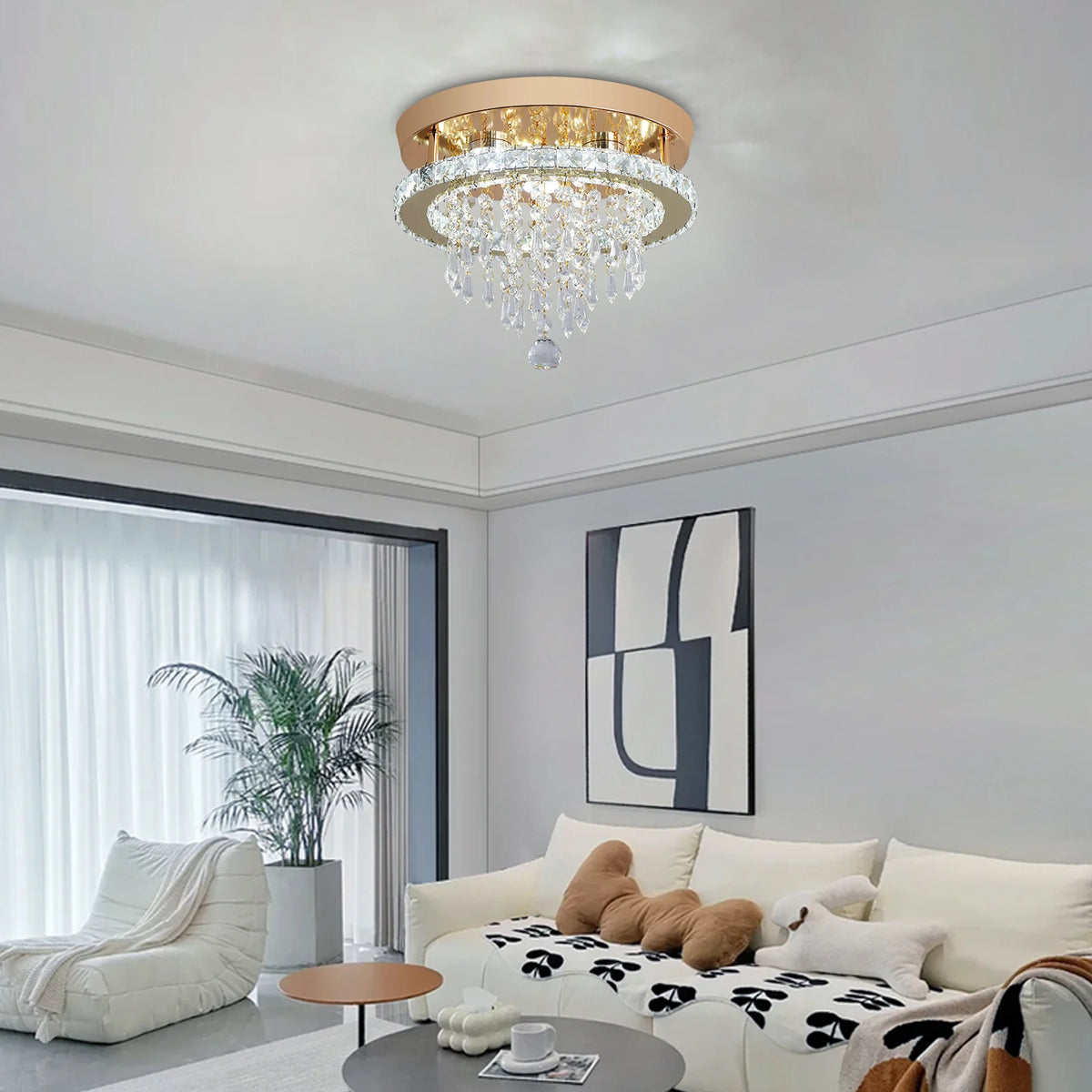 Gold Crystal LED Chandelier