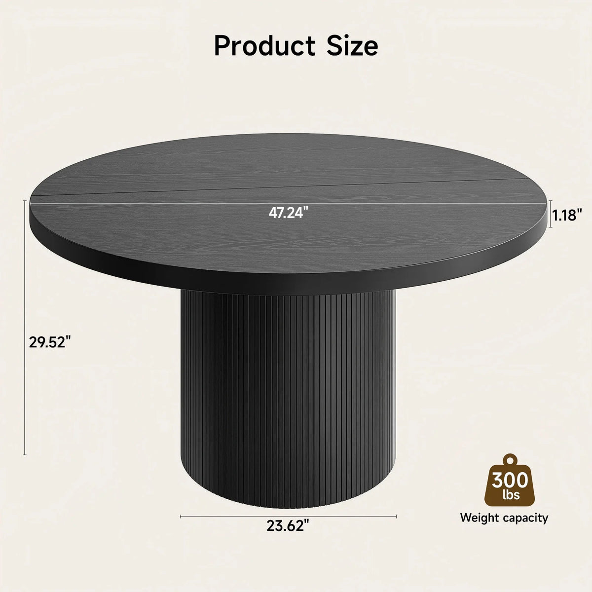 Fluted Round Dining Table
