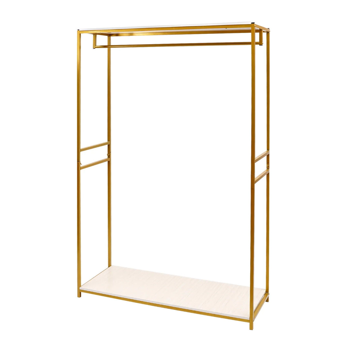 Gold Garment Rack with Shelves