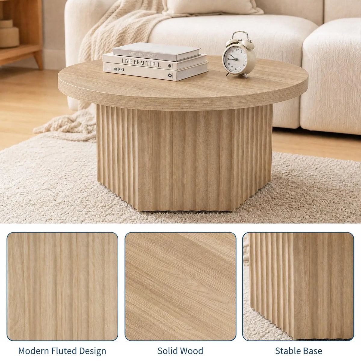 Fluted Drum Coffee Table