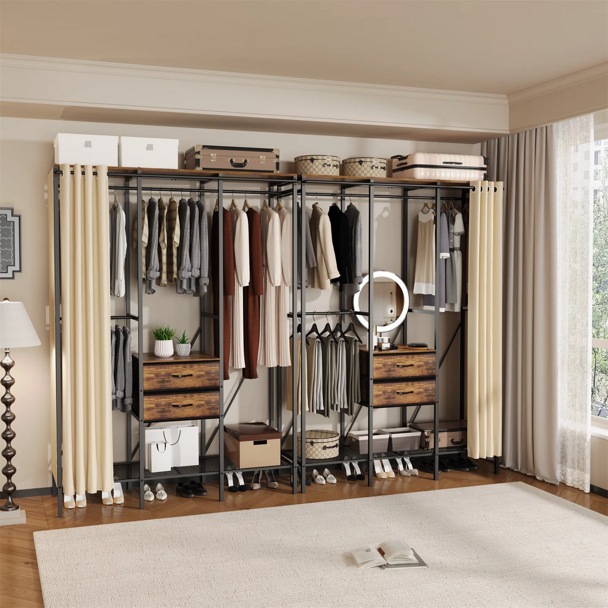 Industrial Open Wardrobe Rack