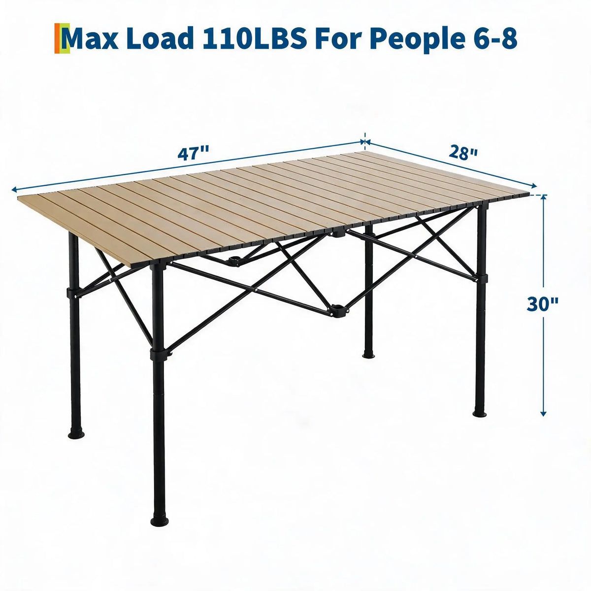 Roll-Up Aluminum Camping Table