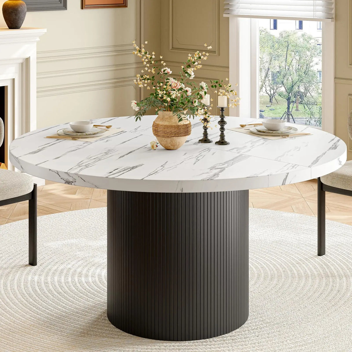 Fluted Round Dining Table
