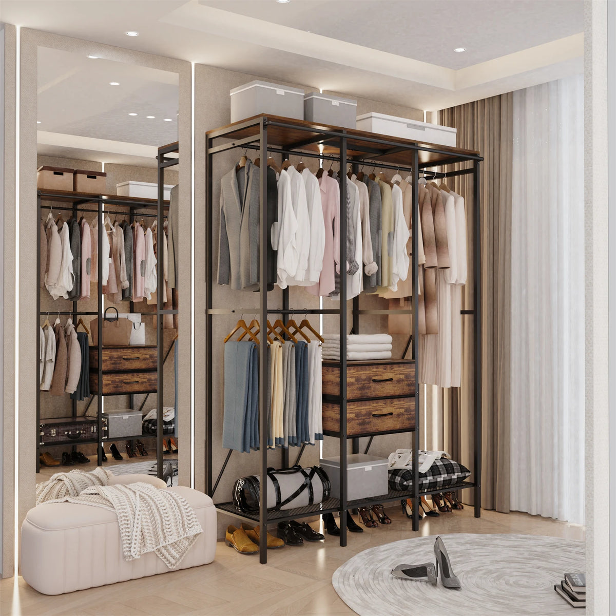 Industrial Open Wardrobe Rack