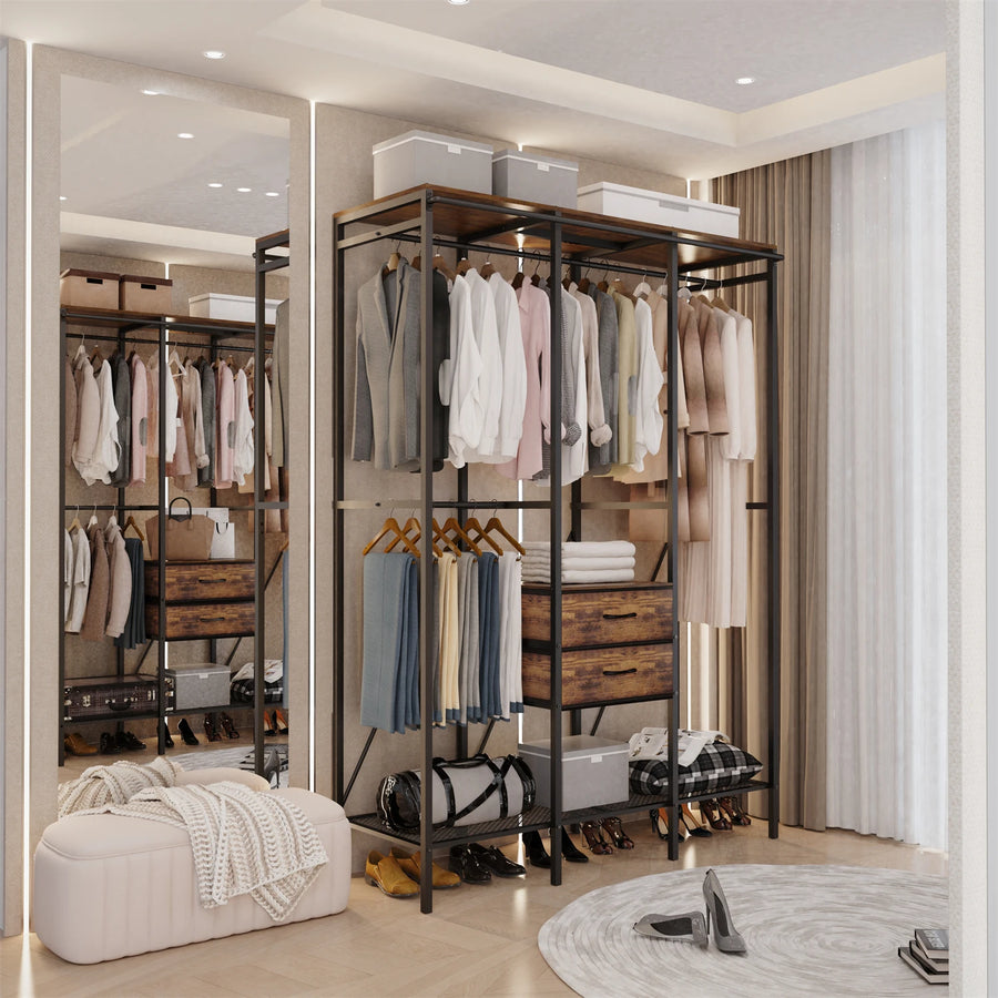 Industrial Open Wardrobe Rack