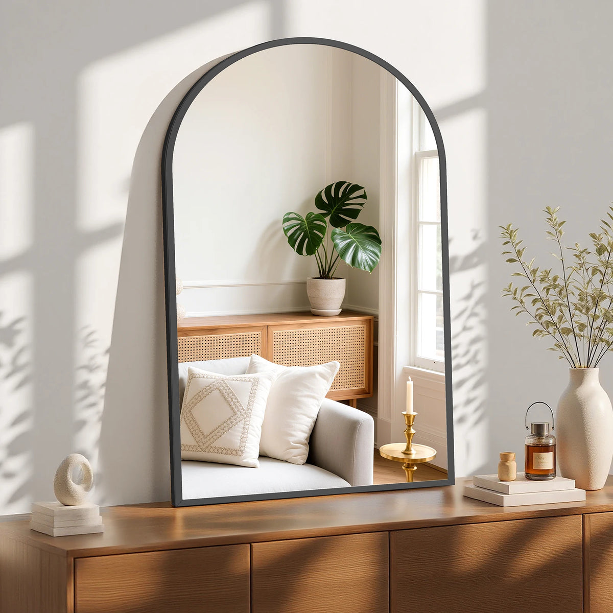 Arched Aluminum Wall Mirror