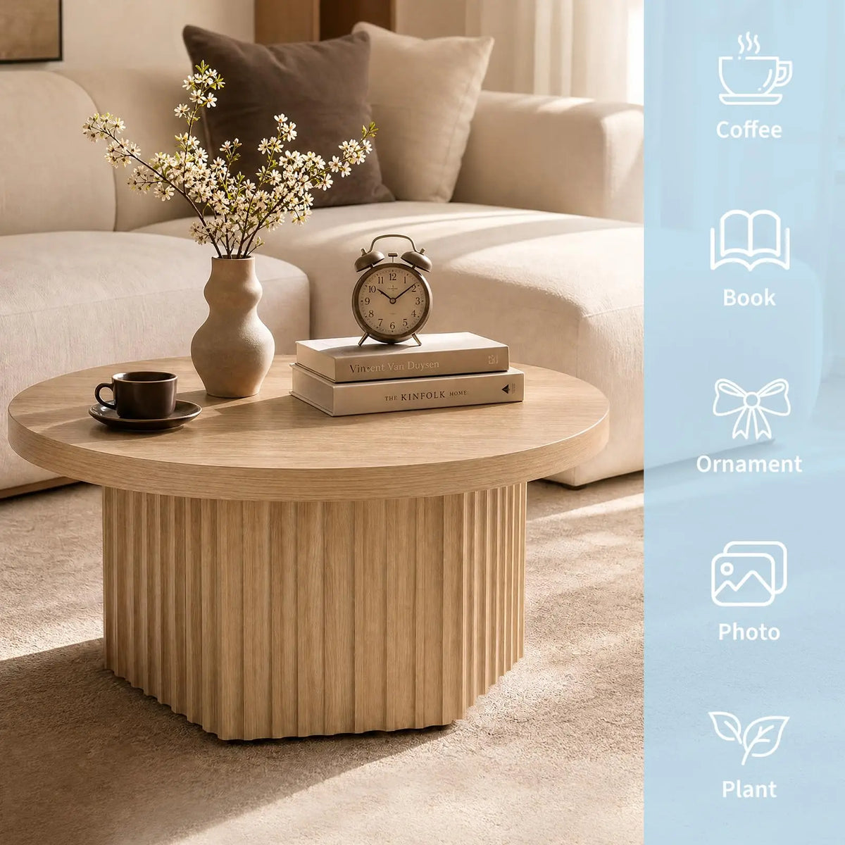 Fluted Drum Coffee Table