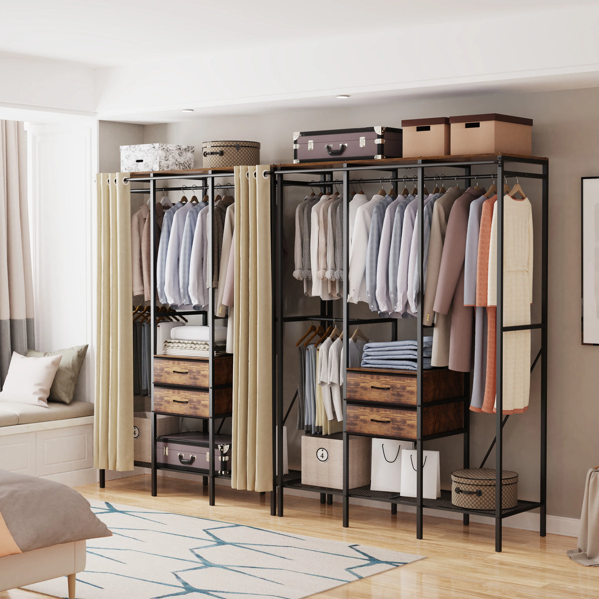 Industrial Open Wardrobe Rack