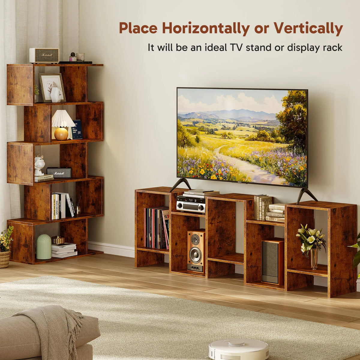 Geometric S-Shaped Bookcase