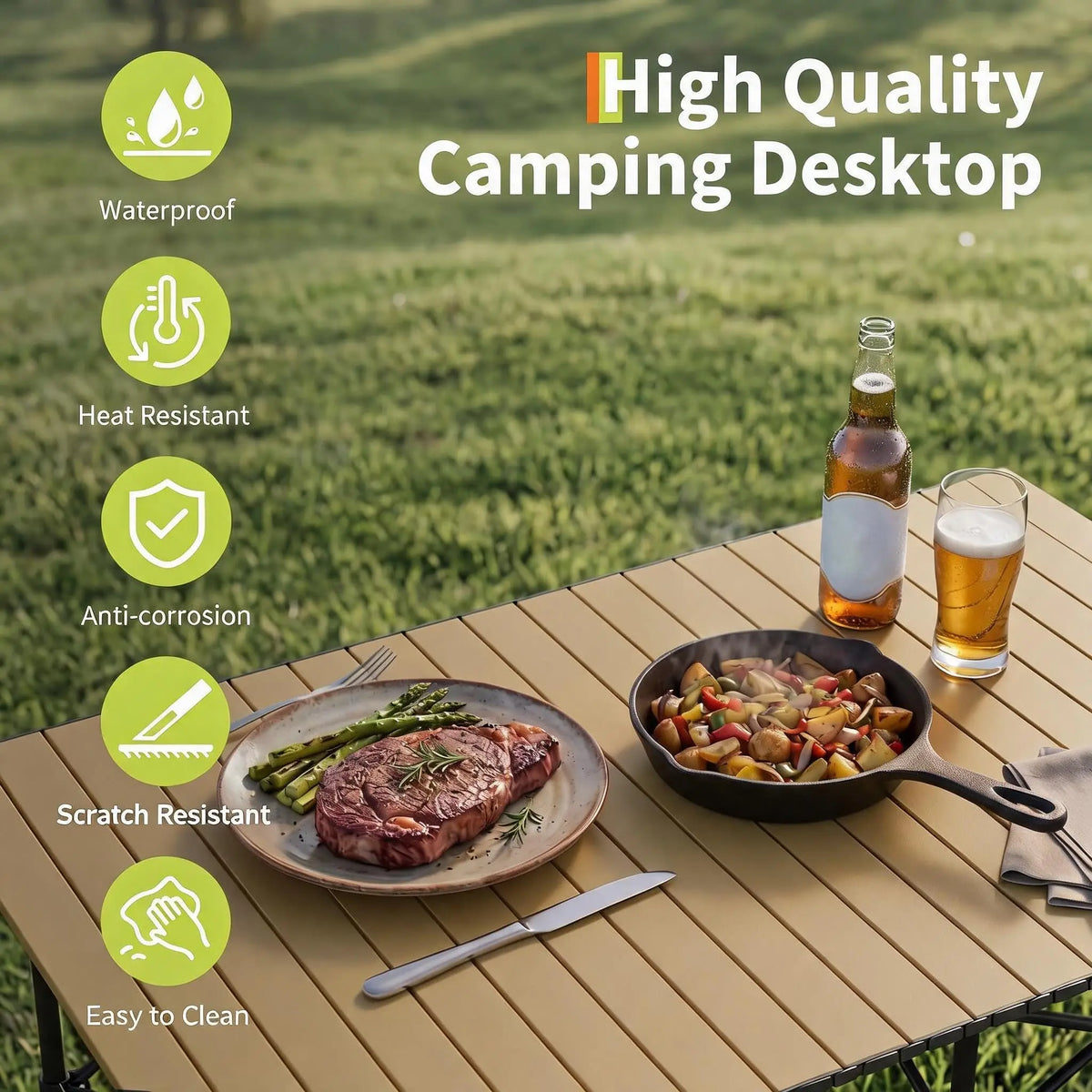 Roll-Up Aluminum Camping Table