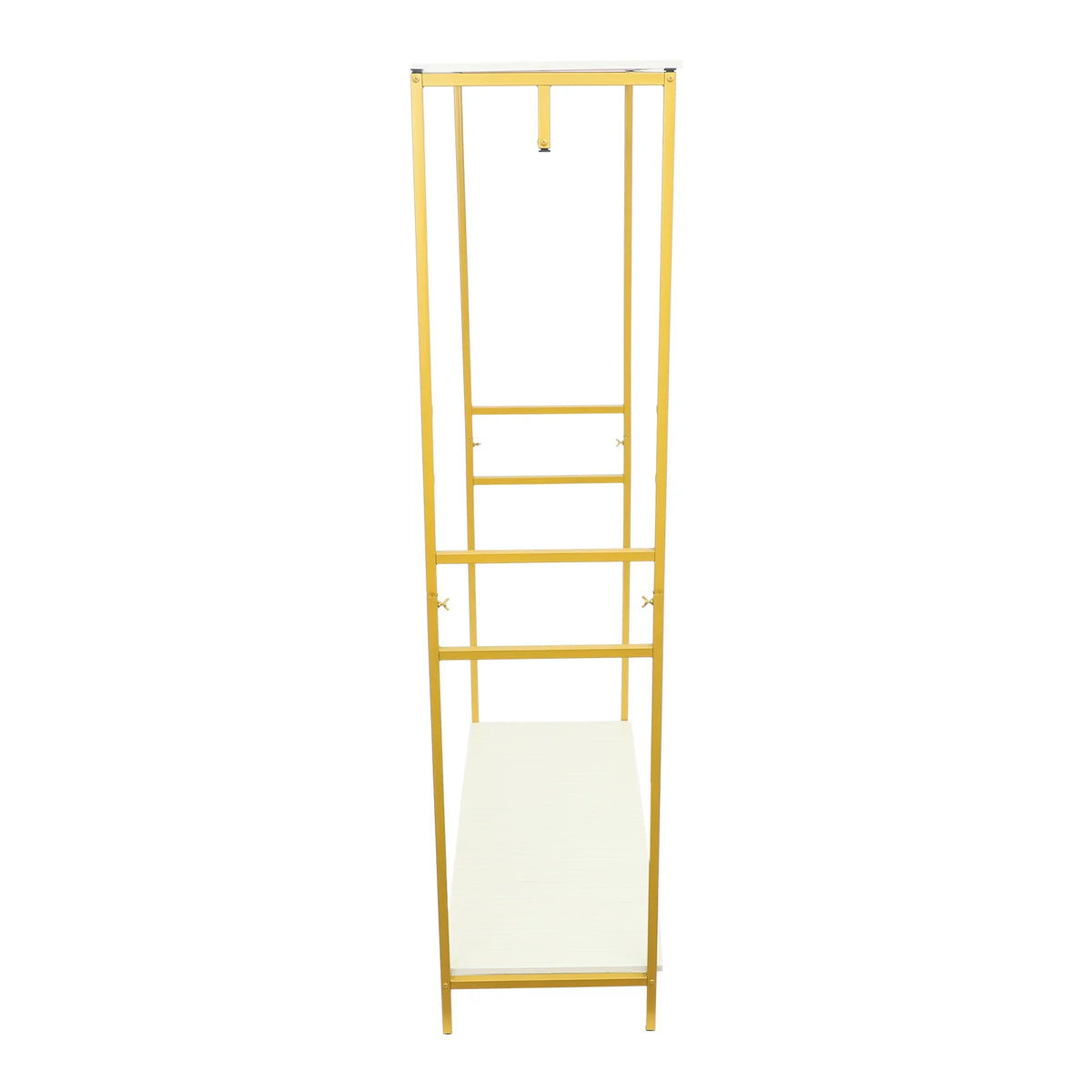 Gold Garment Rack with Shelves