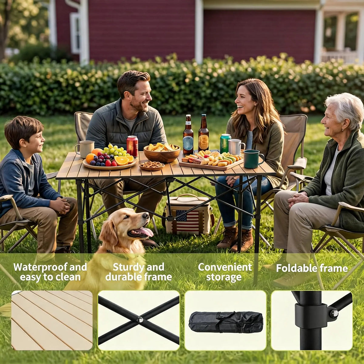 Roll-Up Aluminum Camping Table