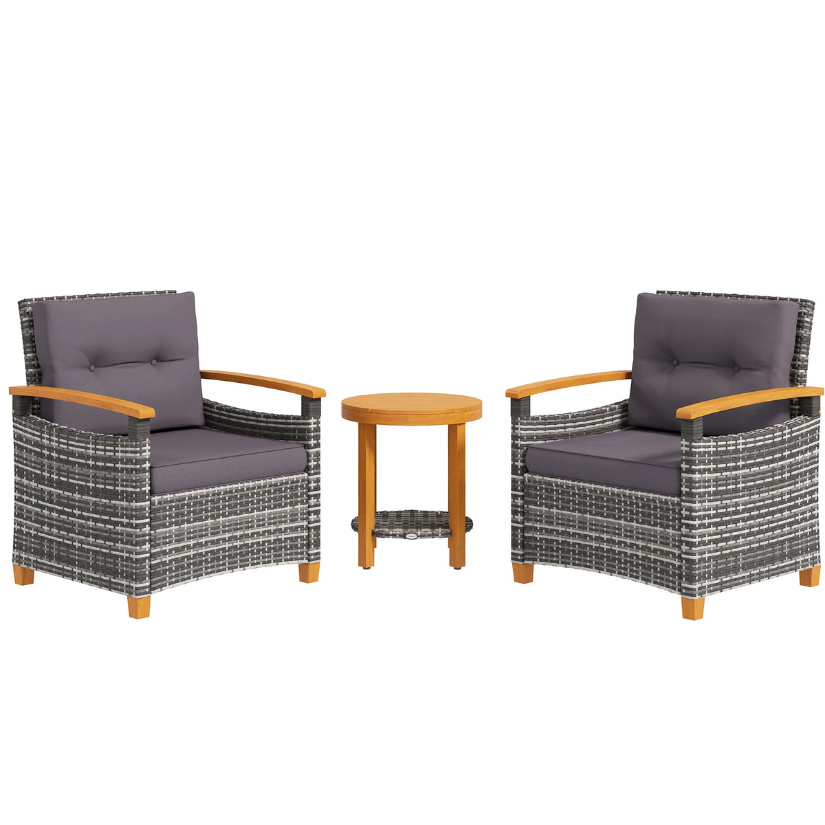 Gray Wicker Bistro Set