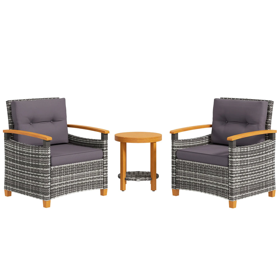 Gray Wicker Bistro Set