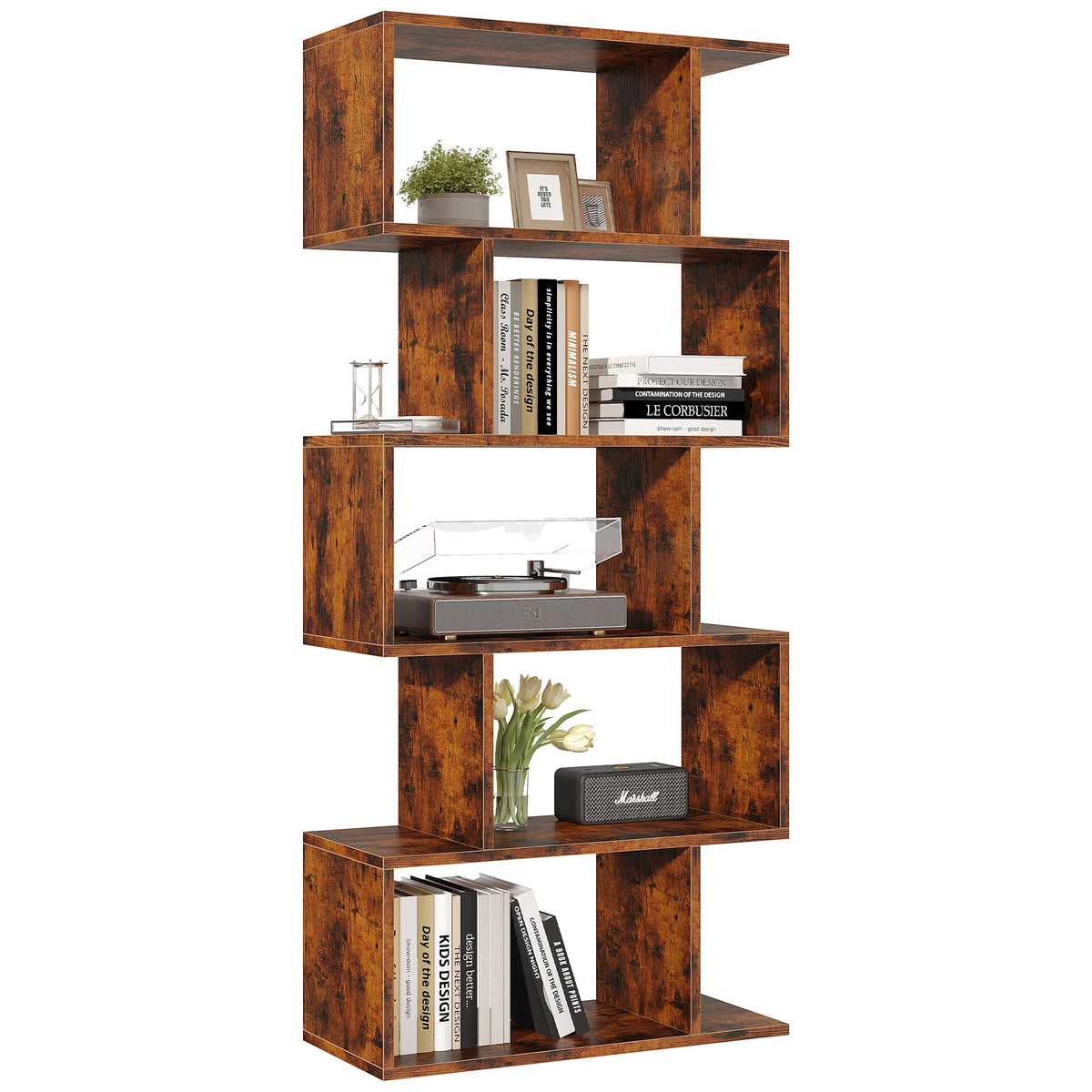Geometric S-Shaped Bookcase