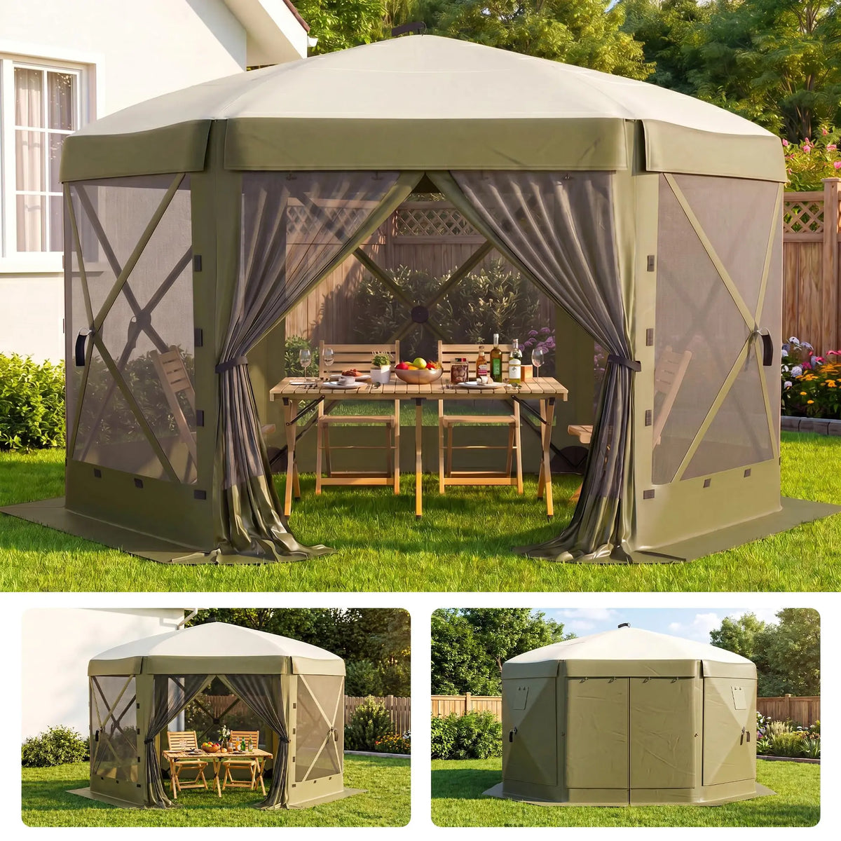 Screened Pop-Up Gazebo 11x11 ft