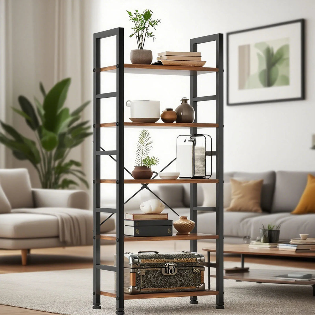 Vintage 5-Tier Bookshelf