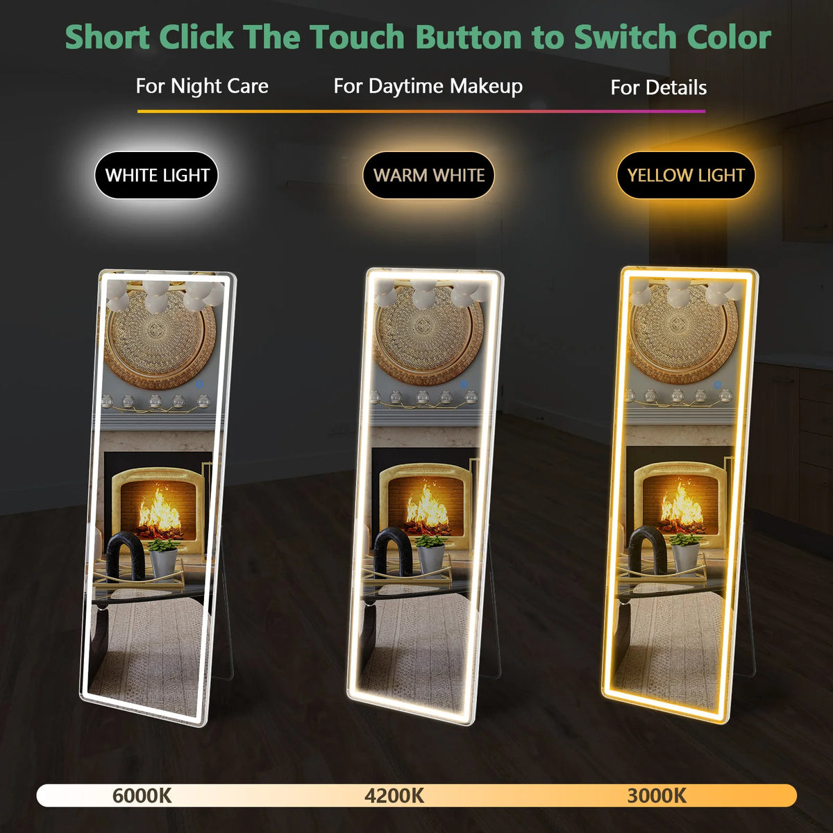 LED Full-Length Floor Mirror