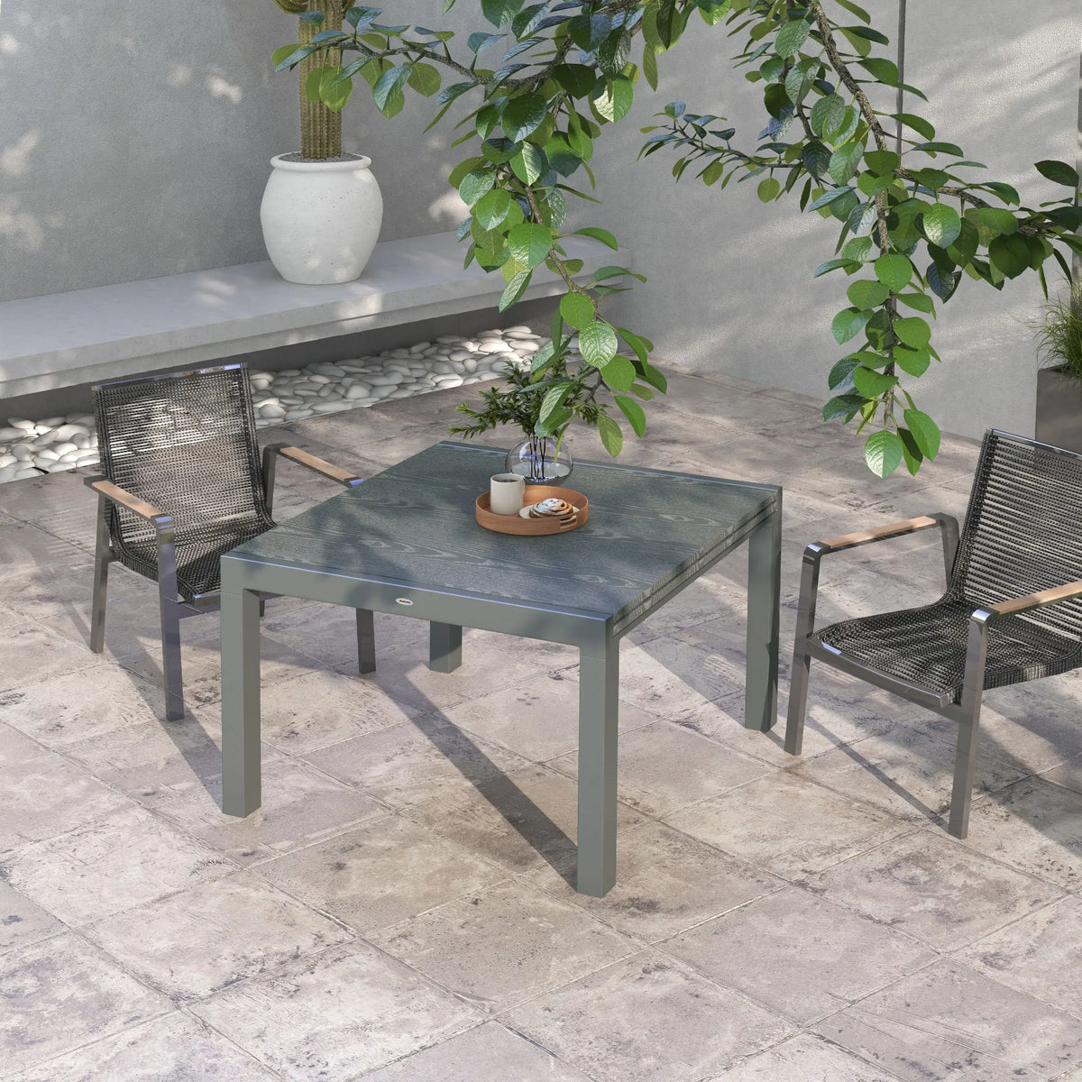 Extendable Aluminum Patio Dining Table