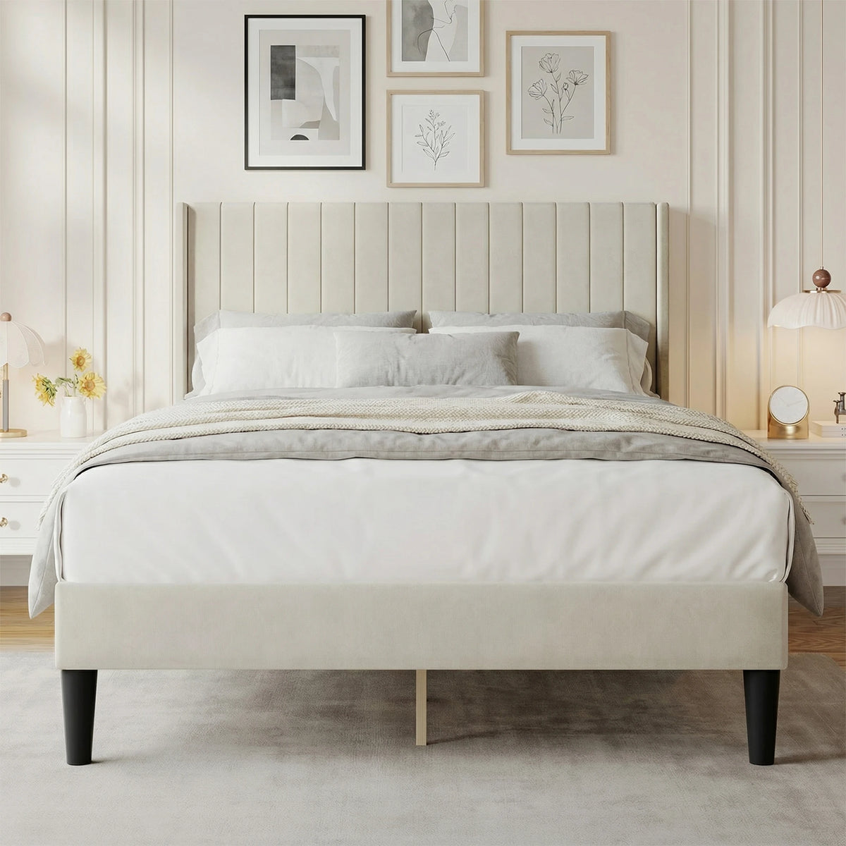 Wingback Leather Bed Frame