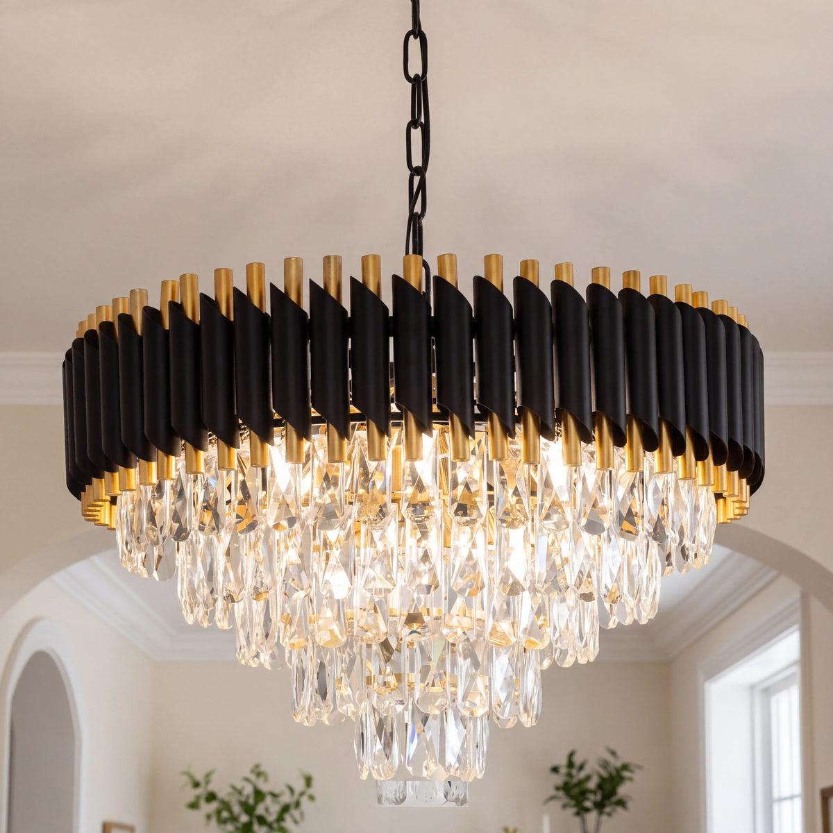 5-Tier Round Crystal Chandelier