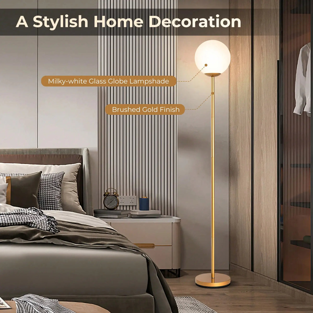Glass Globe LED Floor Lamp