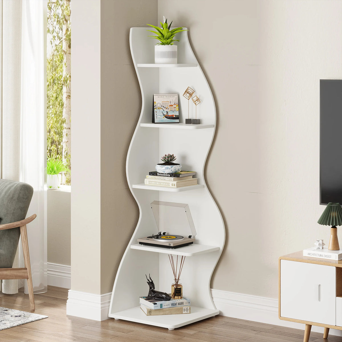 Corner Ladder Bookshelf