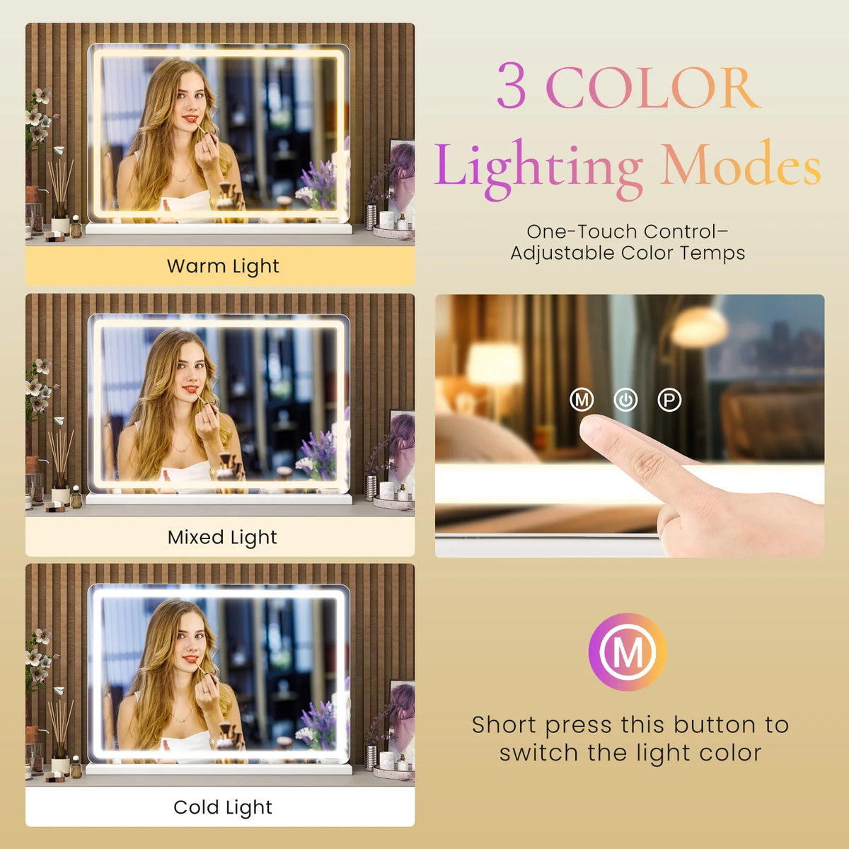 LED Vanity Mirror with Memory