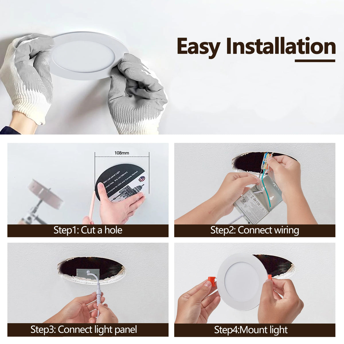 Slim LED Recessed Downlights (12-Pack)