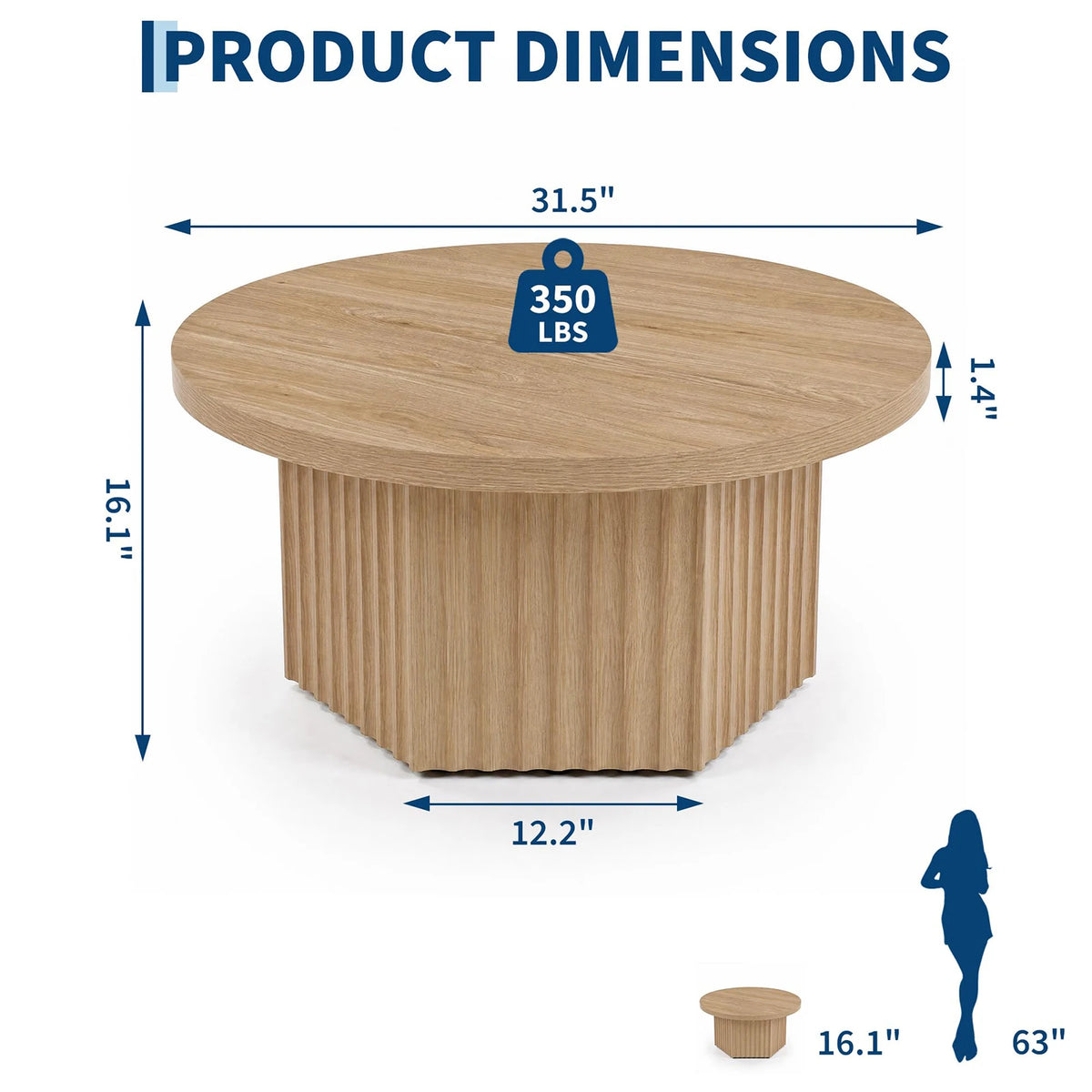 Fluted Drum Coffee Table