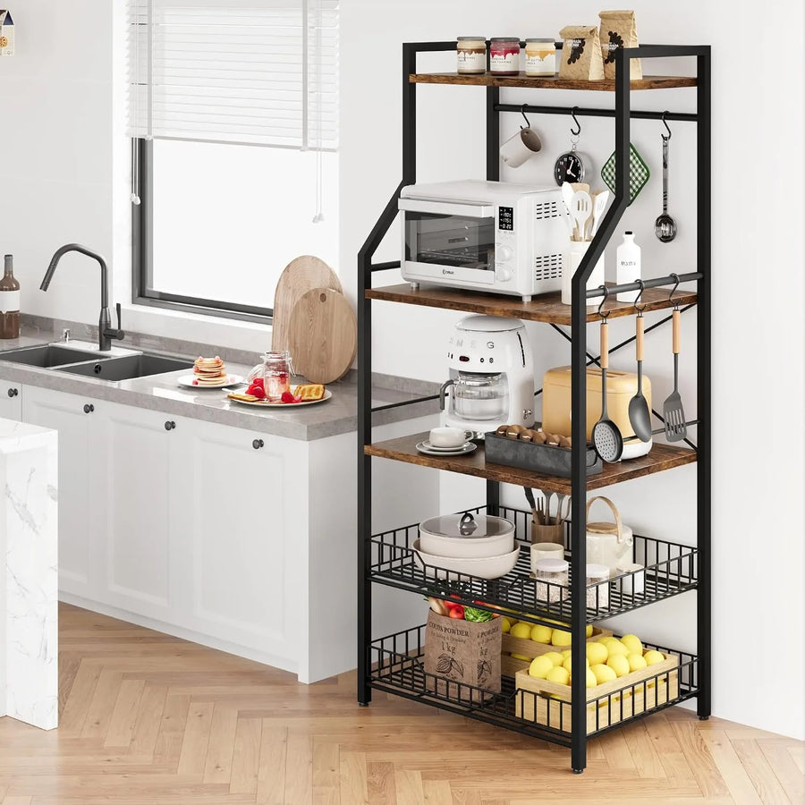 Kitchen Bakers Rack with Baskets