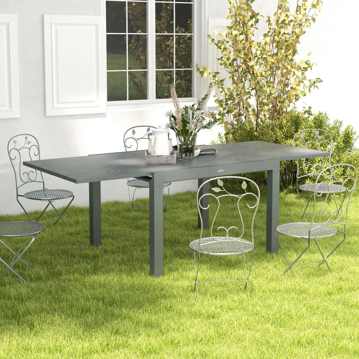 Extendable Aluminum Patio Dining Table