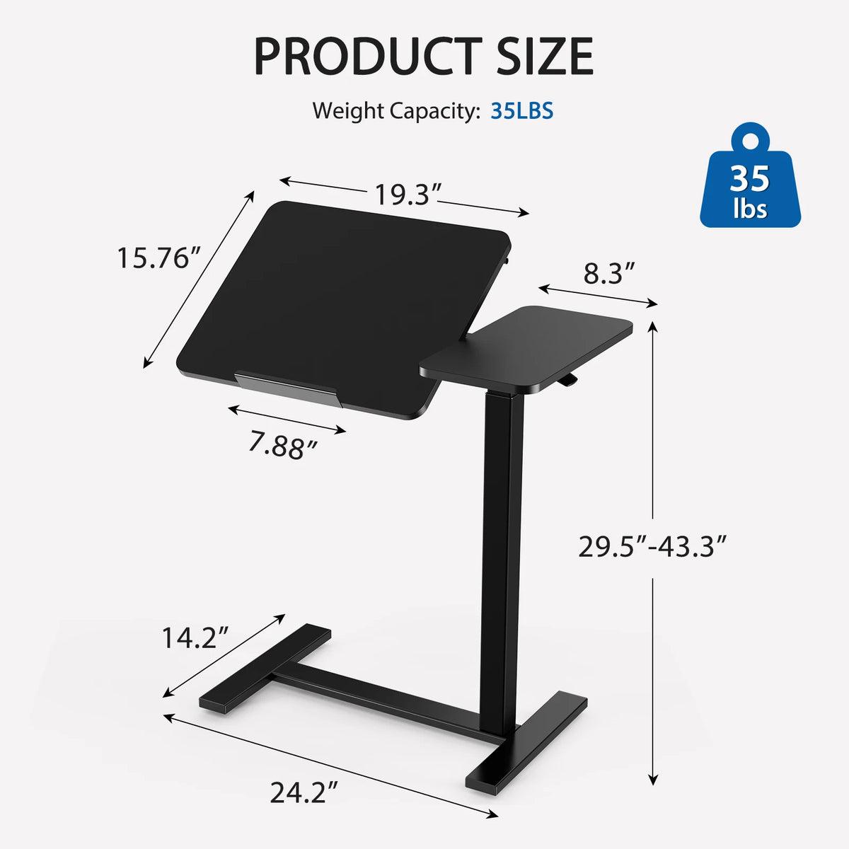 Adjustable Overbed Tilt Desk