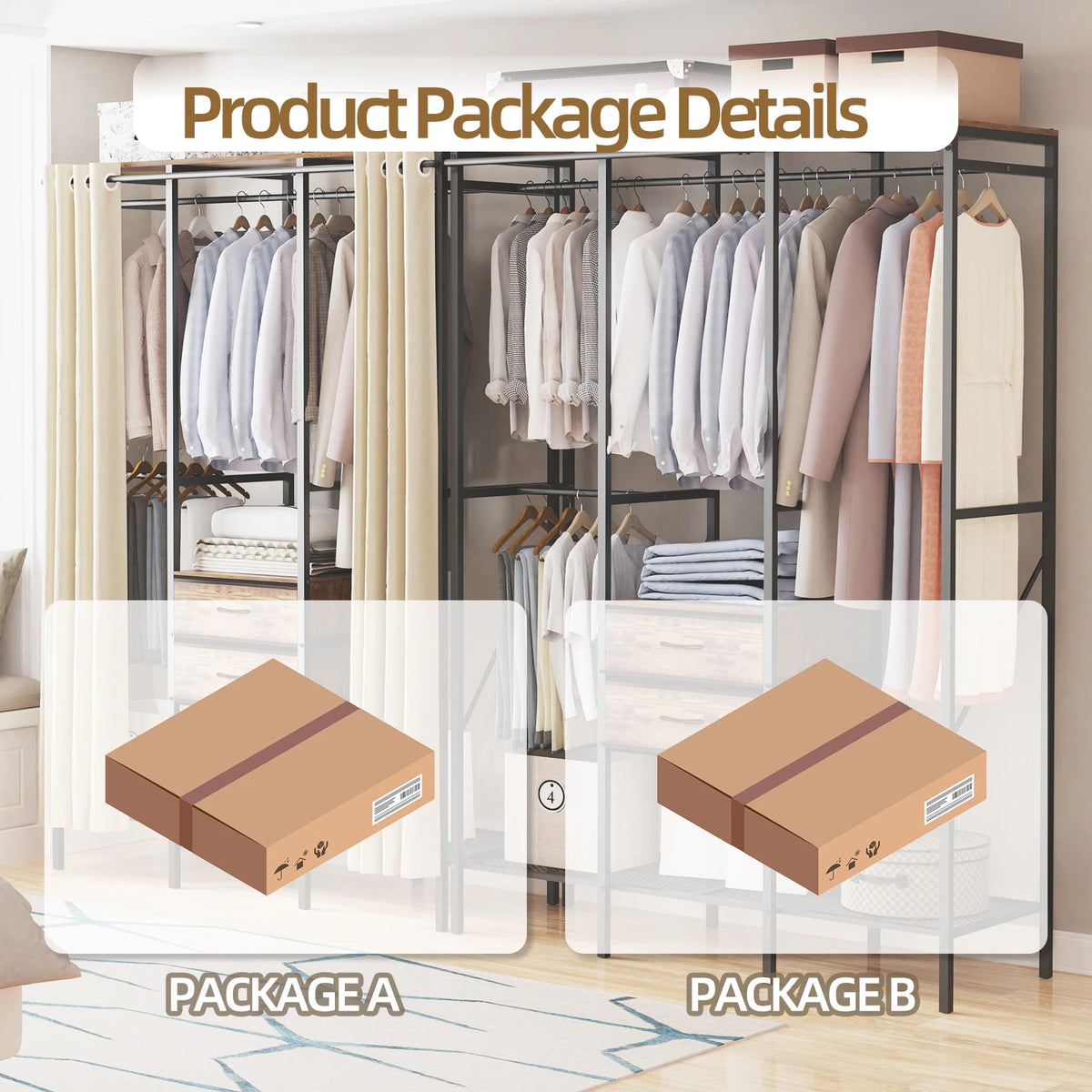 Industrial Open Wardrobe Rack