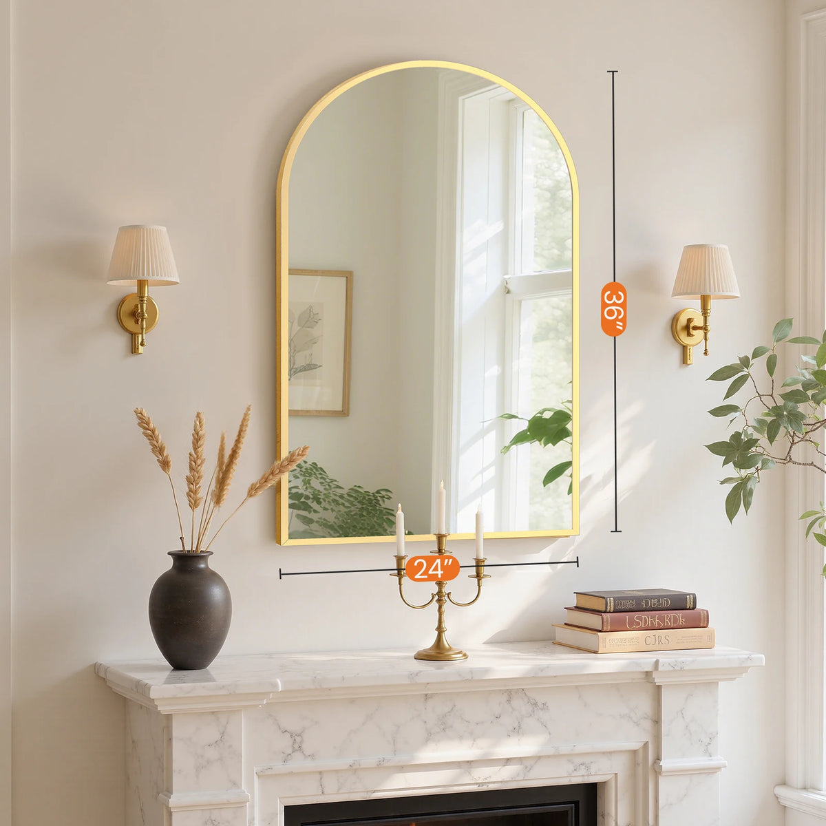 Arched Aluminum Wall Mirror