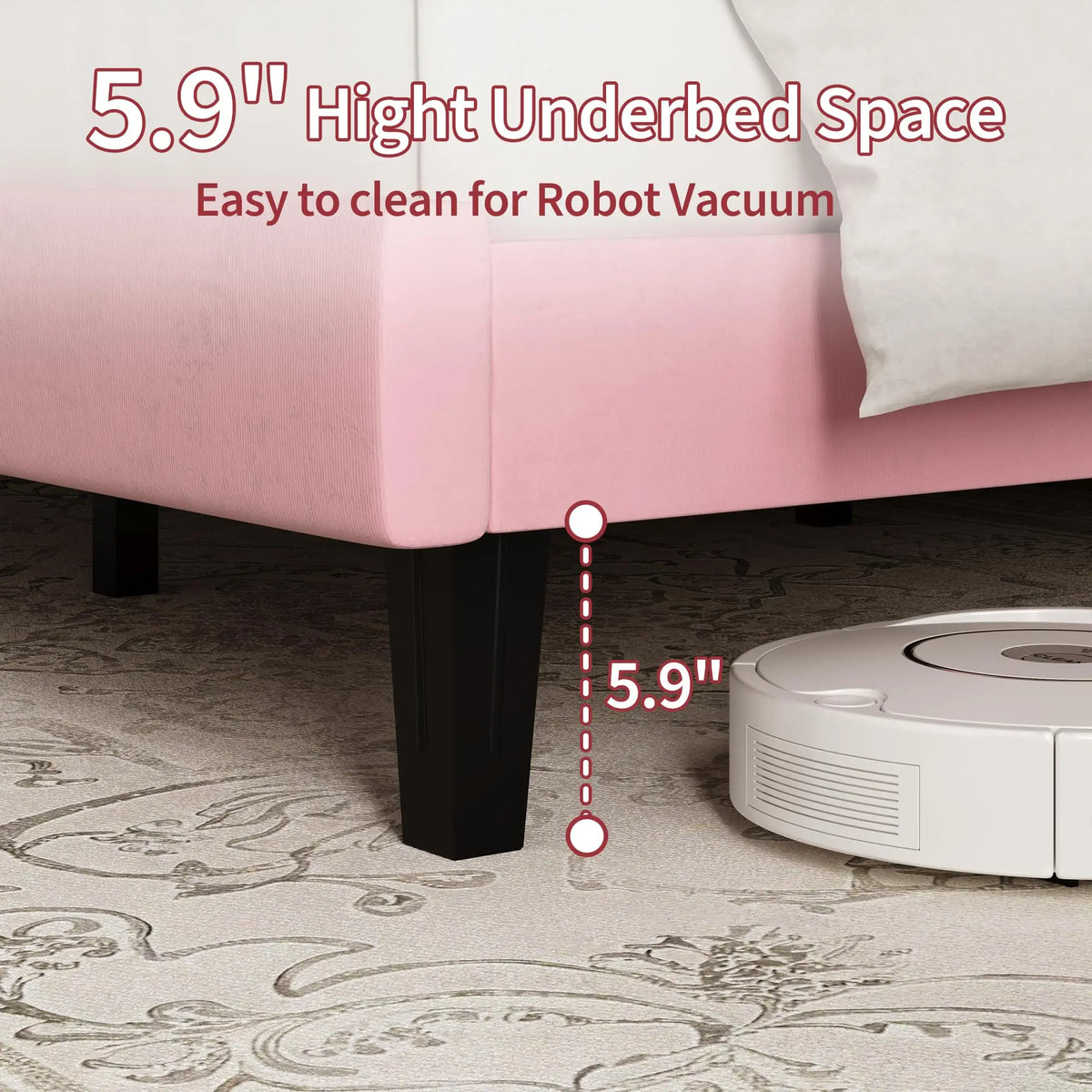 Blush Tufted Platform Bed Frame