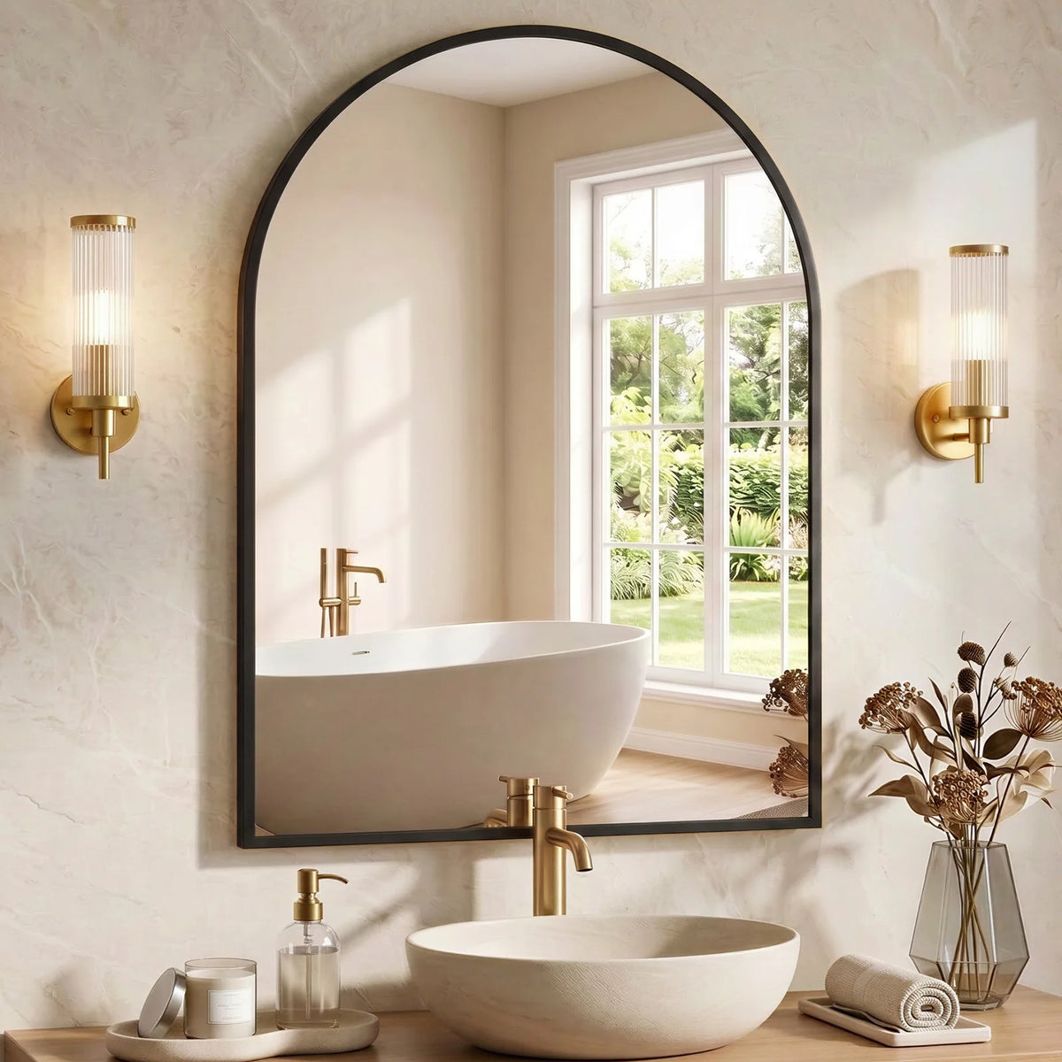Arched Aluminum Wall Mirror