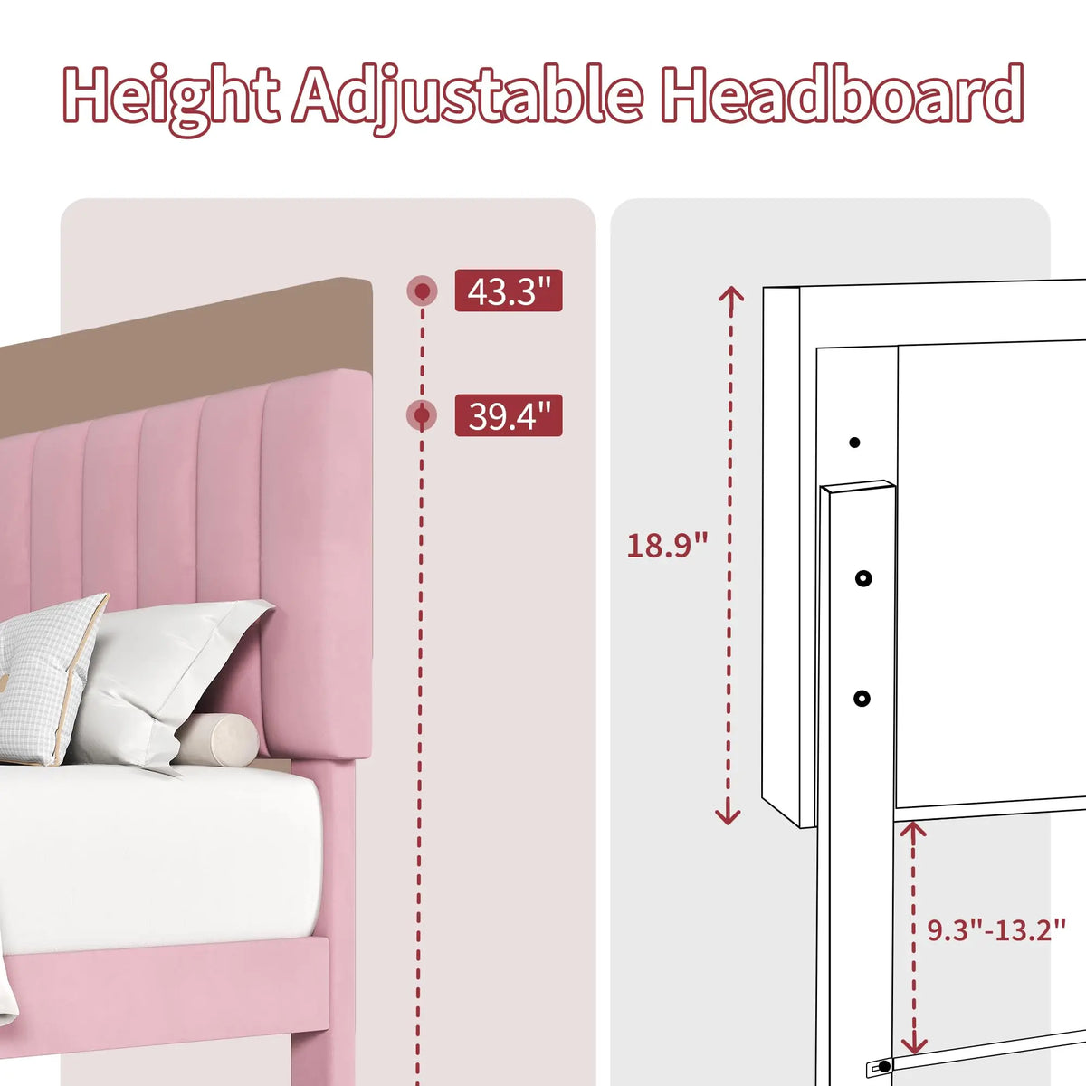 Blush Tufted Platform Bed Frame