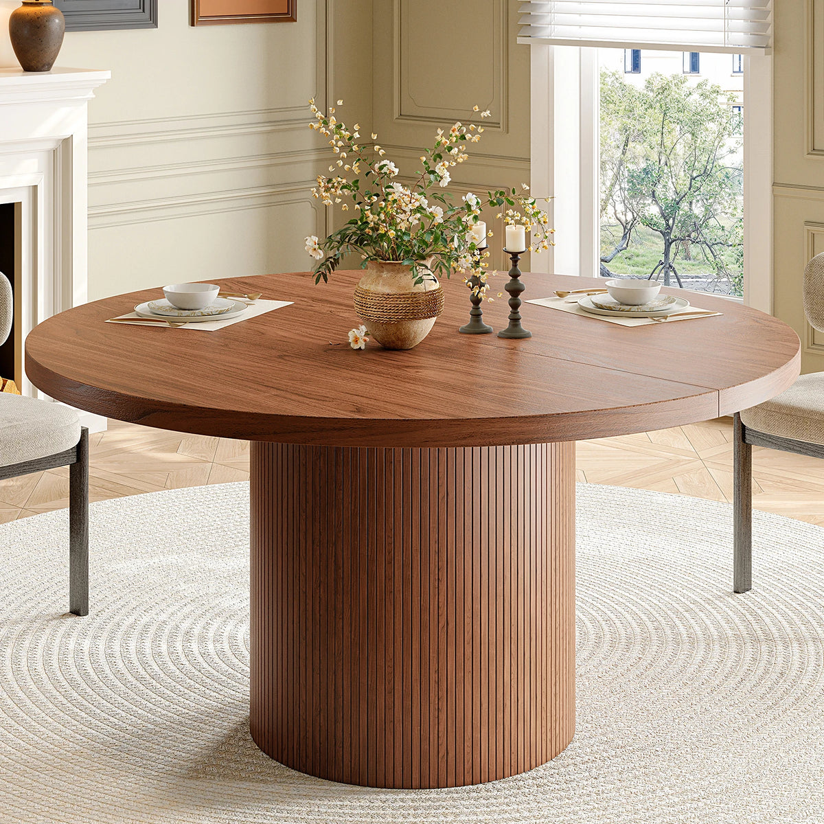 Fluted Round Dining Table