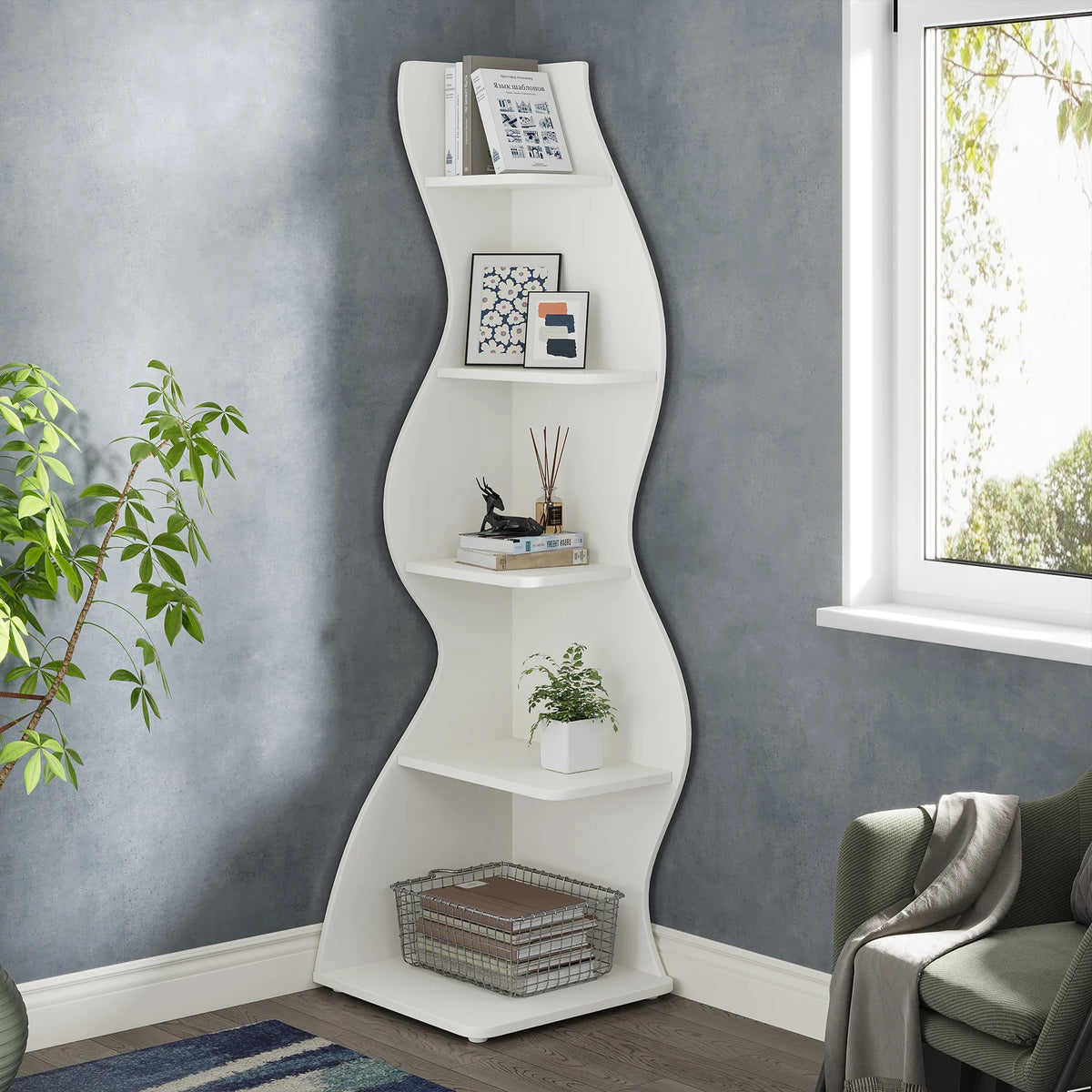 Corner Ladder Bookshelf