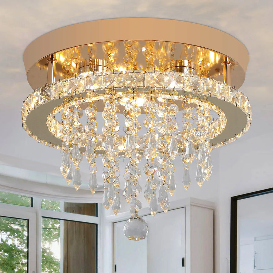 Gold Crystal LED Chandelier