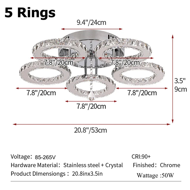 Crystal Ring LED Pendant Light