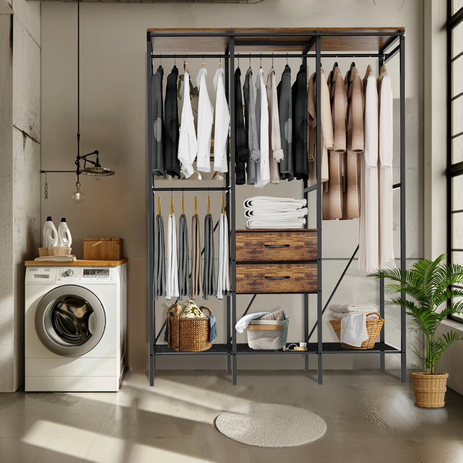 Industrial Open Wardrobe Rack