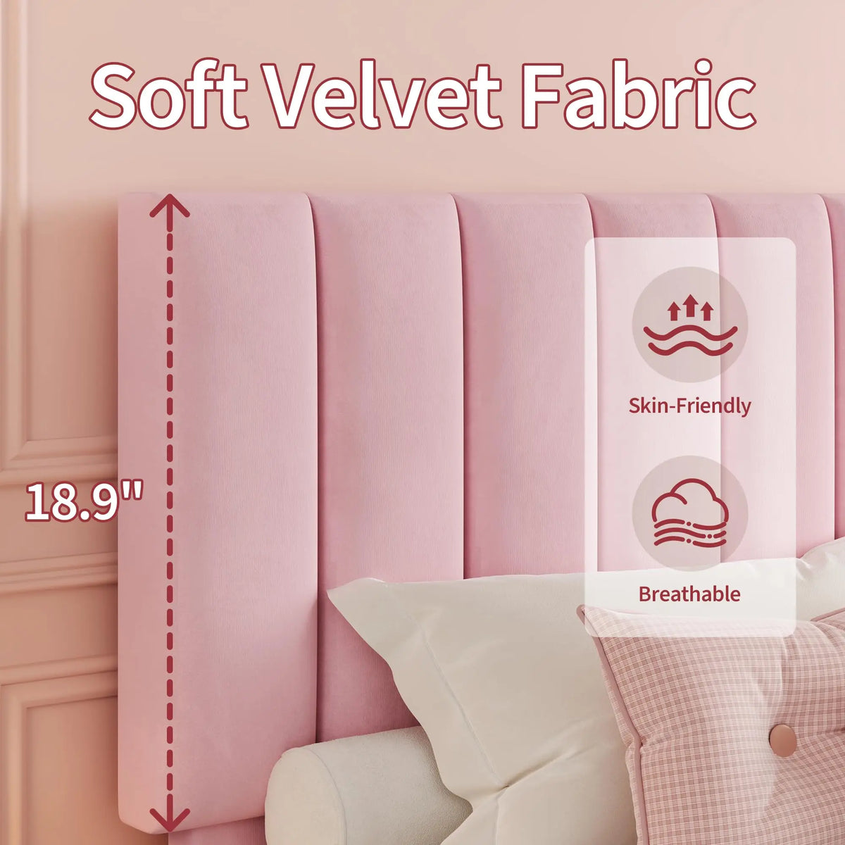 Blush Tufted Platform Bed Frame