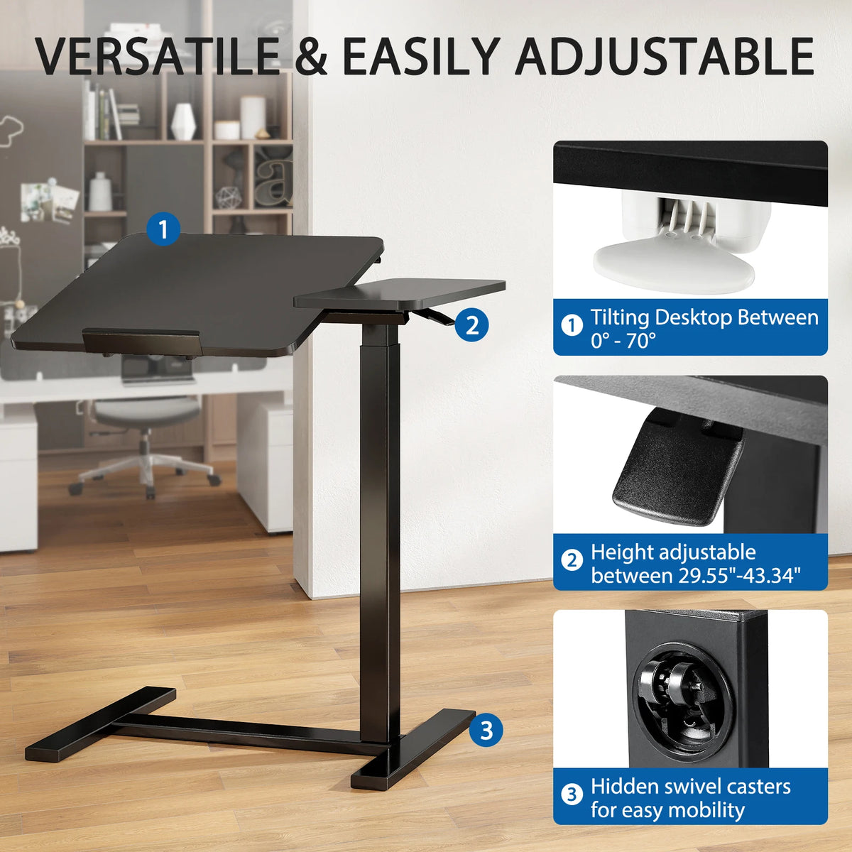 Adjustable Overbed Tilt Desk