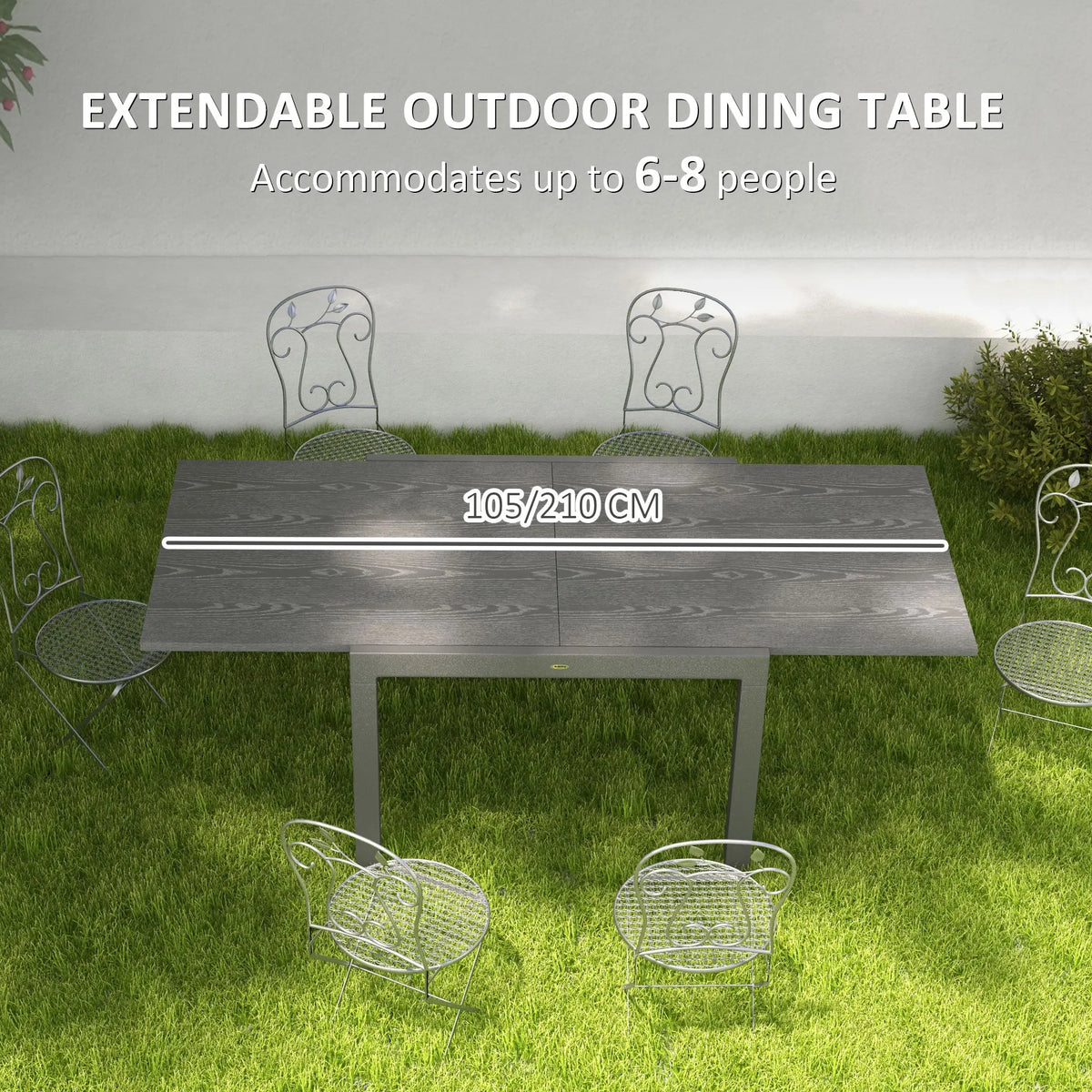 Extendable Aluminum Patio Dining Table