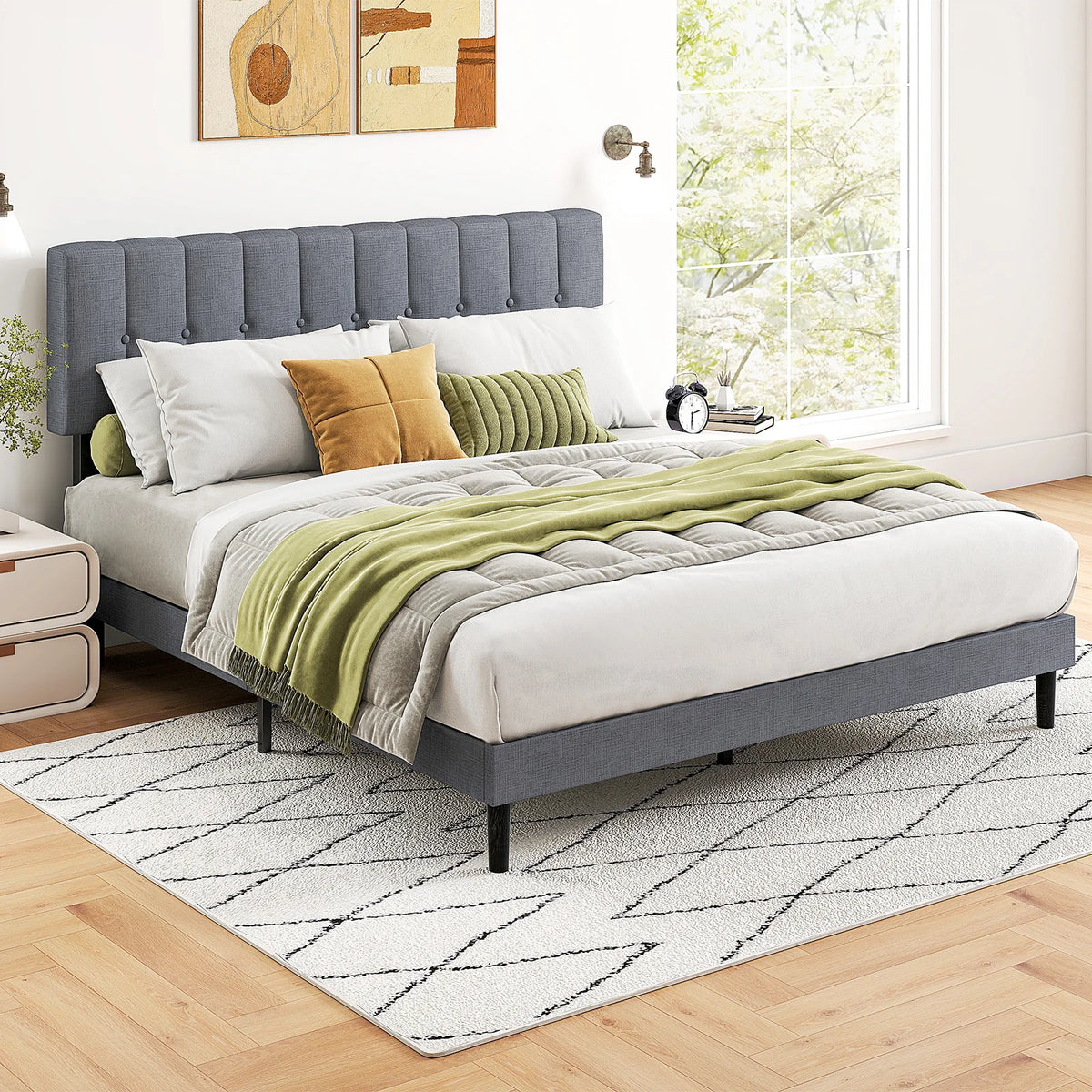 Aria Upholstered Platform Bed Frame