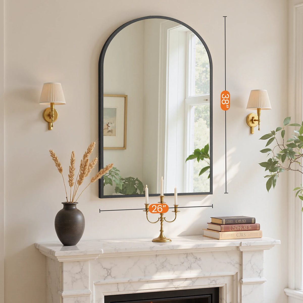 Arched Aluminum Wall Mirror