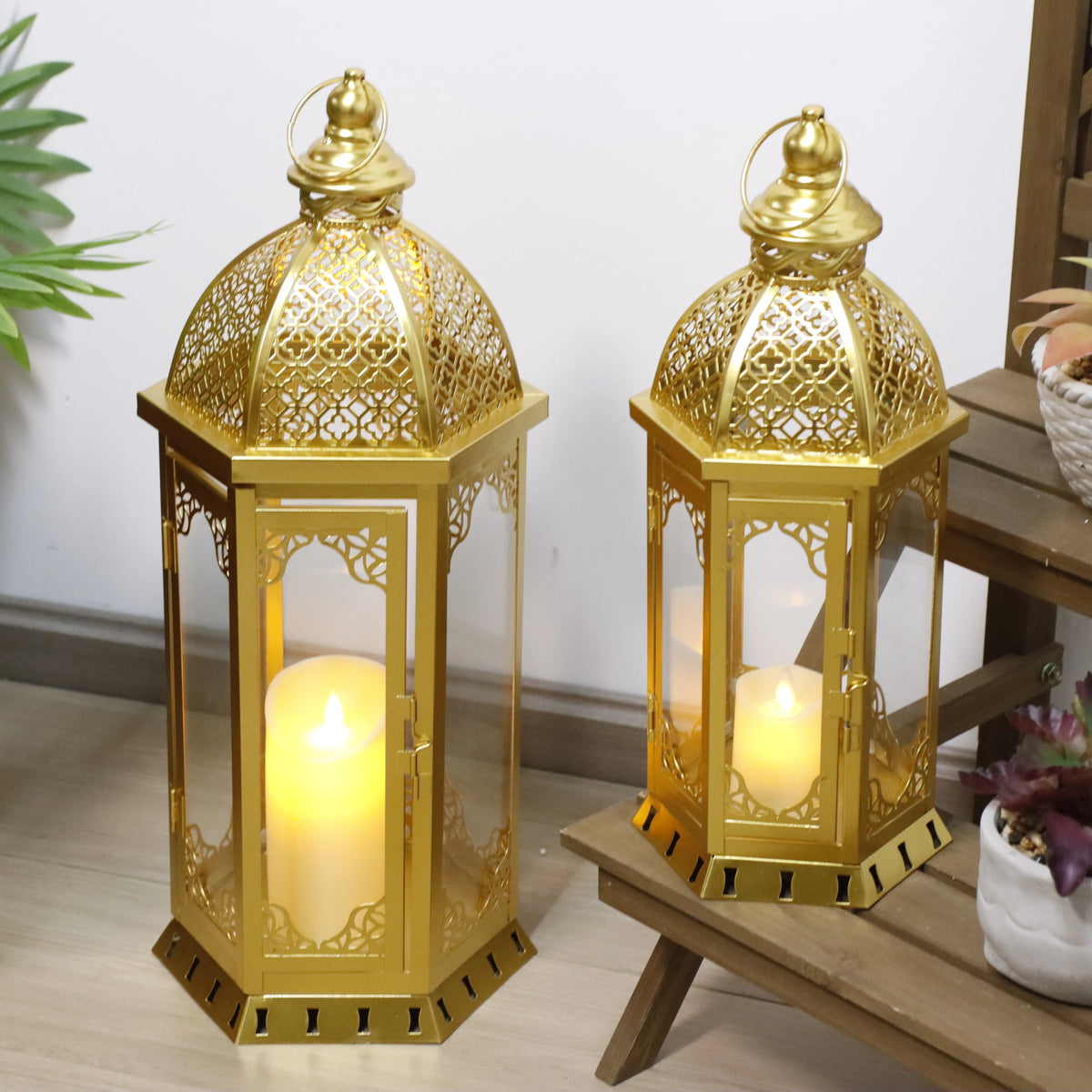 Vintage Candle Lanterns (Set of 2)